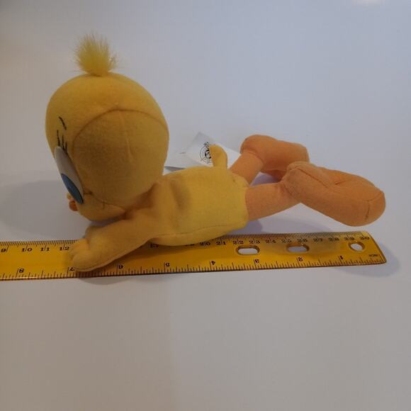 1997 Twety Bird 7 inch Looney tunes beanbag plush toy play-by-play vintage - Picture 3 of 6